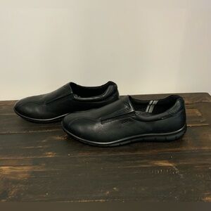 Ecco Shoes Women 9.5 Babett Slip On Black Comfort Casual Low Top Round Toe Flats